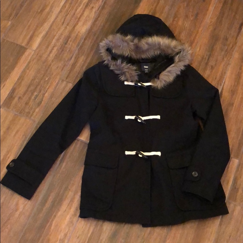 GAP Faux Fur Toggle Coat